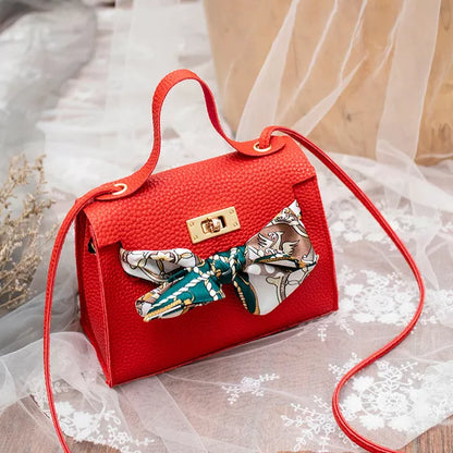 Leather Bow-Knot Shoulder Bag Messenger Purse Bag Women Single Strap Crossbody Handbag Purse Small 5 Colors