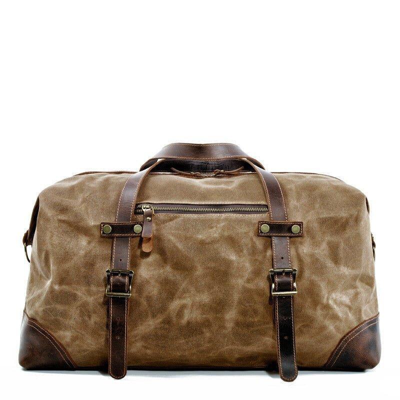 Vintage Leather Canvas Carry On Shoulder Handbag for Women Overnight Weekender Bag for Travel XM69