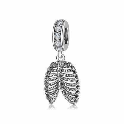 925 Sterling Silver Nurse Hat Heart Brain Lungs Ribs Pendants Beads Fit Charm Silver 925 Original Bracelet Fine Jewelry Making