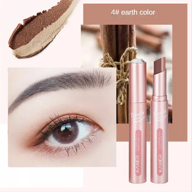 2022New Quality Double Color Gradient Eye Shadow Stick Matte Eyeshadow Waterproof Bicolor Shimmer Cosmetics Beauty Makeup Tool