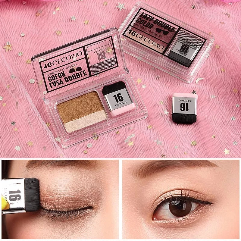 NEW IN Makeup 3 Seconds Eyeshadow Makeup Double Layer Coloured Gradation Cosmetic Brush Eye shadow