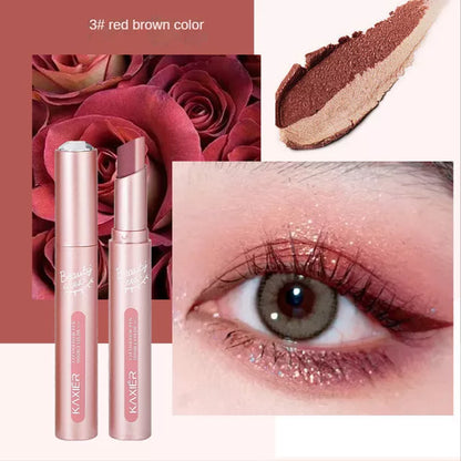 2022New Quality Double Color Gradient Eye Shadow Stick Matte Eyeshadow Waterproof Bicolor Shimmer Cosmetics Beauty Makeup Tool