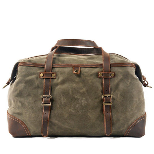 Vintage Leather Canvas Carry On Shoulder Handbag for Women Overnight Weekender Bag for Travel XM69