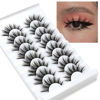 5/8 Pairs Faux Mink Eyelashes Soft Fluffy Natural False Eyelashes 3D Thick Dramatic Makeup Eyelashes Reusable Handmade Lashes