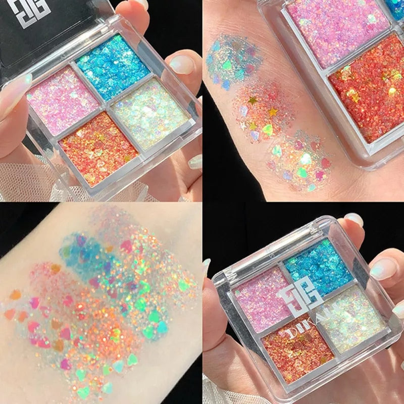 NEW IN Color Sequins Matte Eyeshadow Palette Shiny Waterproof Long-lasting Glitter Eye Shadow Diamond Shimmer Pigment Make Up Pa