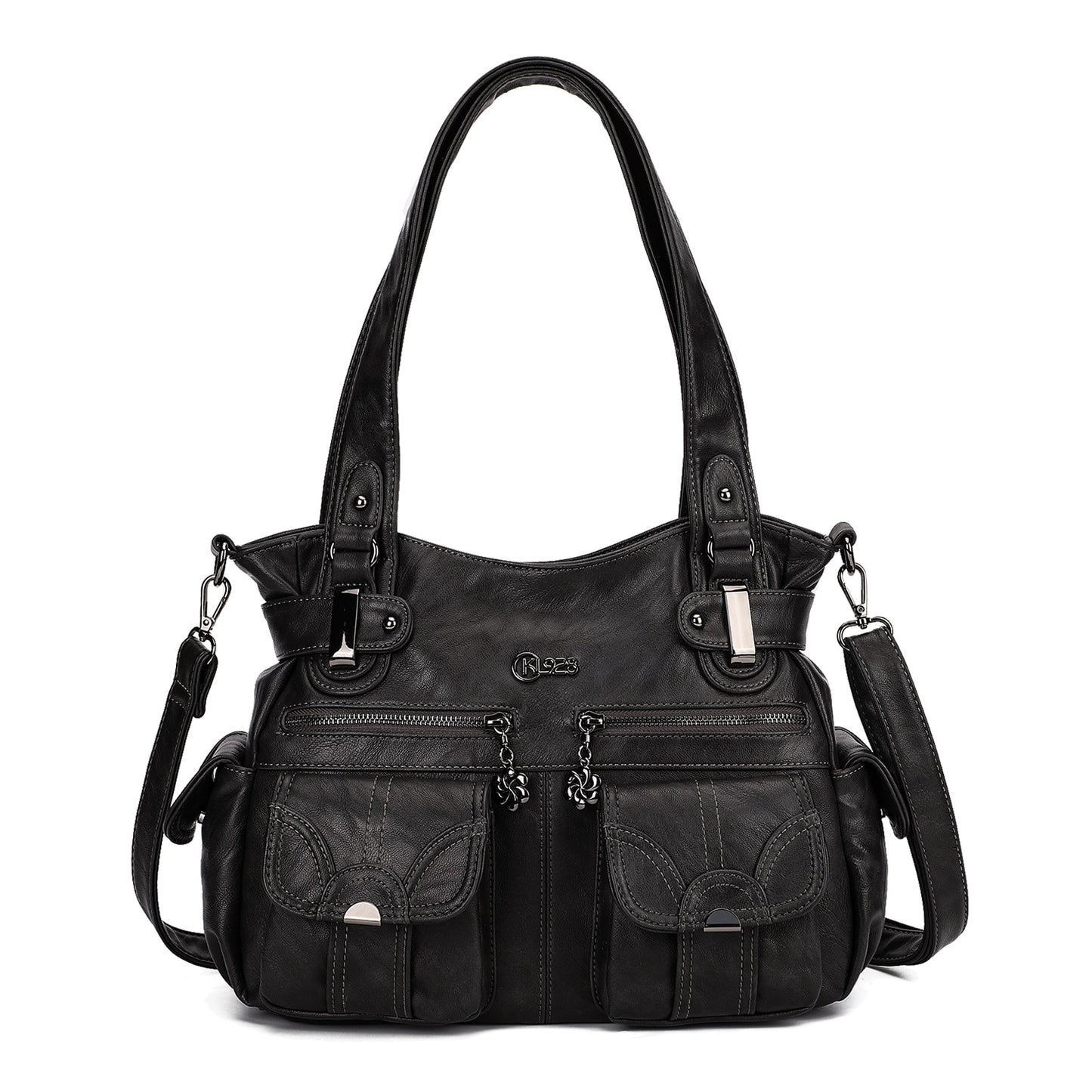 KL928 PU Leather Women Shoulder Bag Luxury Designer Tote Handbags Messenger Crossbody Bags Women&#39;s Large Capacity Shoulder Purse