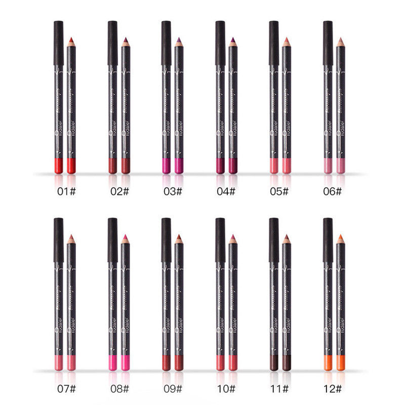 6 12Pcs/Set Waterproof Pencil Lipstick Set Pen Matte Lip Liner Long Lasting Makeup Pens Easy to Wear Non-stick Cup карандаш для