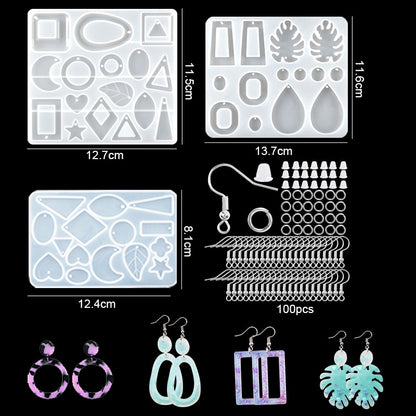 Mixed Style Jewelry Epoxy Resin Molds Set Silicone Mold UV Casting Tools Clay Resin Jewelry Casting Molds For Jewelry Making DIY
