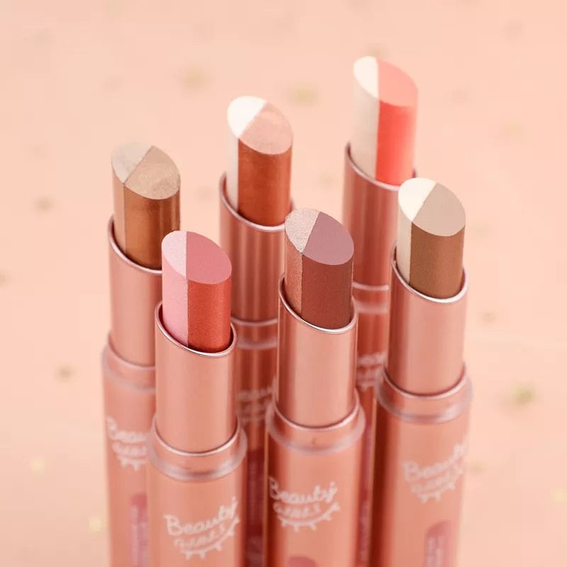2022New Quality Double Color Gradient Eye Shadow Stick Matte Eyeshadow Waterproof Bicolor Shimmer Cosmetics Beauty Makeup Tool