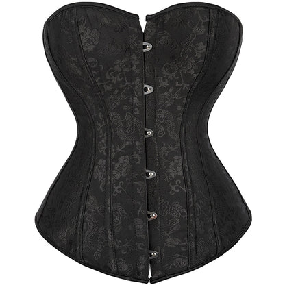 Corset Top for Women Lingerie Sexy Bustiers Overbust Gothic Clothes Halloween Vintage Plus Size Espartilho Mujer Black White
