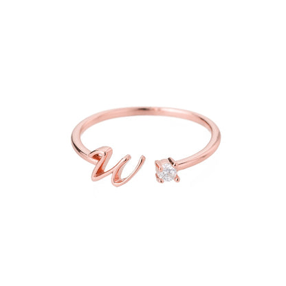 Exquisite Simple Initial Letter Rings For Women Stackable Name Stainless Steel Ring Couple Jewelry Wholesale BFF Gift For Sister