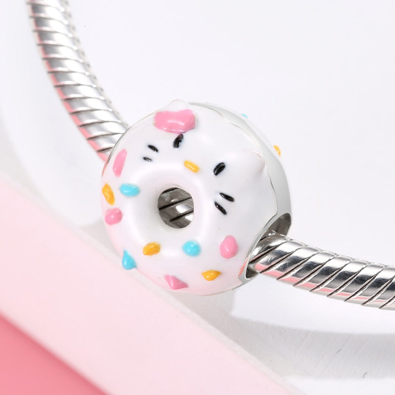Authentic 925 Sterling Silver Charms for Bracelet Animal Donuts Cake Round Shape Jewelry Making Diy Designer Accessories Gifts