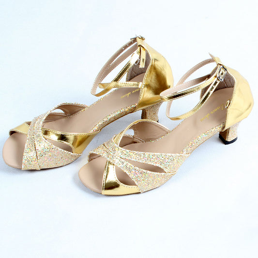 Neon SA   golden high-heeled shoes   Belly Dance Women's Shoes   Latin shoes   With heel Teacher's shoes   Indian dance shoes