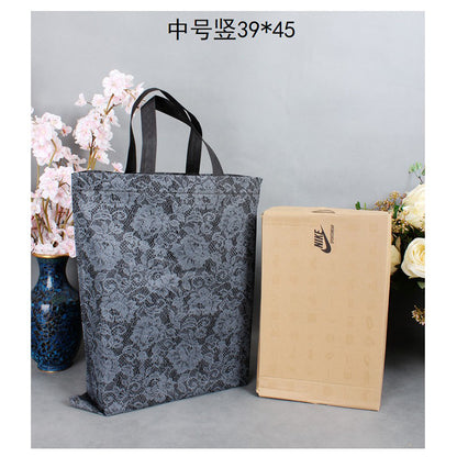 Women's wear couture Environment-Friendly Garment & Accessories Bag large packing, shoes, shopping - Non woven fabric Black lace rose