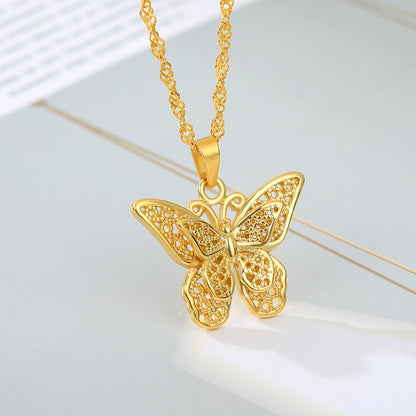 Vintage Butterfly Necklace For Women  Stainless Steel Blade Snake Chains Aesthetic Charms Choker Women jewelry Gift To Mujer