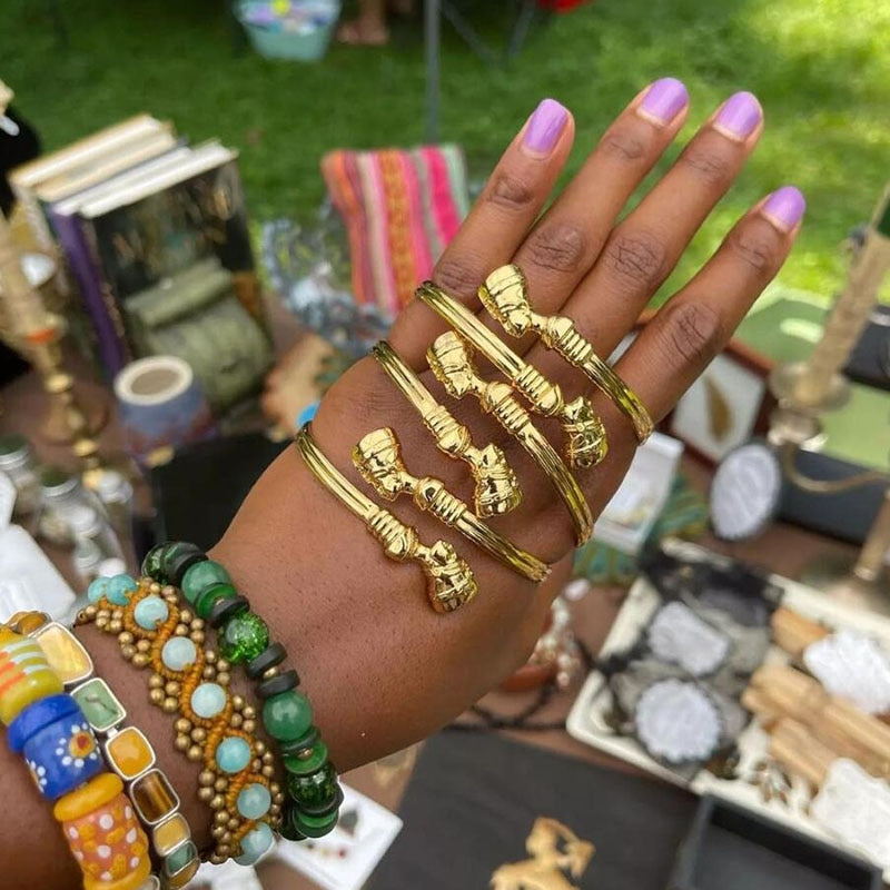 Egyptian Queen Nefertiti Bangles For Women MenAdjustable Africa Couple Bracelet HipHop Punk Bracelets Jewelry Gifts 2022