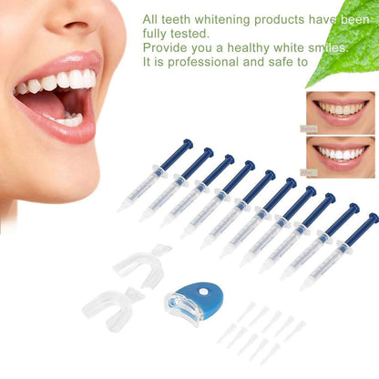 10Pcs / Set Teeth Whitening Gel Kit Blue Cold Light Dental Tray Oral Care Dental Instrument Dentist Whitener Bleaching Tools