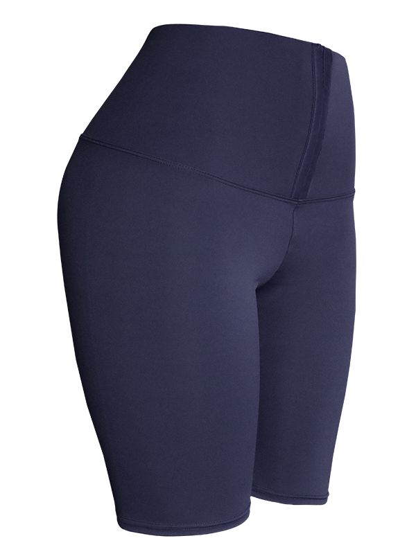 EtherealBe navy mid thigh shorts fitness leggings with high waist tummy control for workouts and yoga
