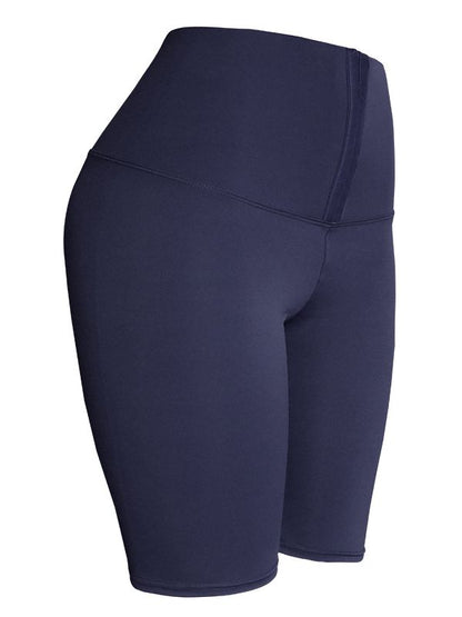 EtherealBe navy mid thigh shorts fitness leggings with high waist tummy control for workouts and yoga