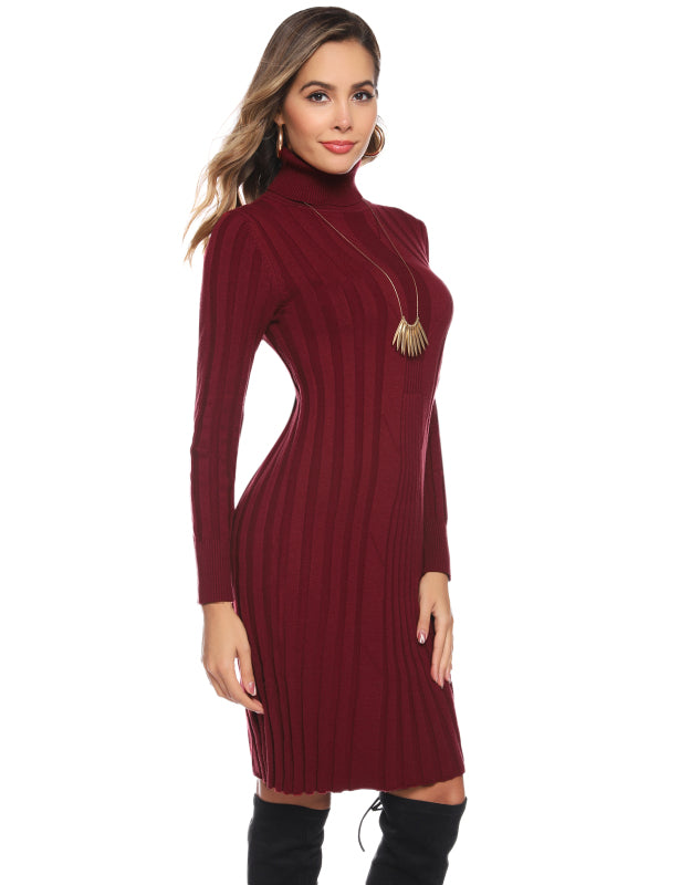 Casual/  Comfortable And Warm Ladies Turtleneck Sweater Dress
