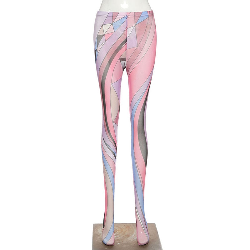 EtherealBe aesthetic patterned leggings for women with colorful abstract designs