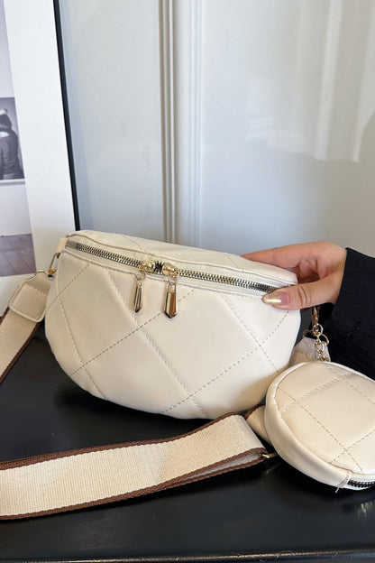 PU Leather Sling Bag with Small Purse