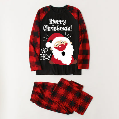 MERRY CHRISTMAS Graphic Top and Plaid Pants Set