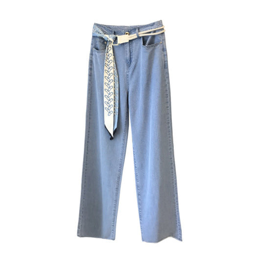 Women's High-waist Tencel Denim Wide-leg Pants