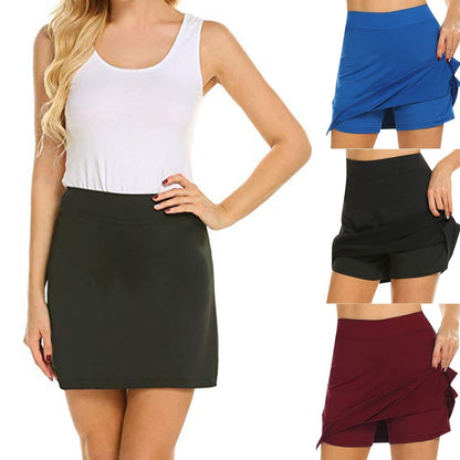 EtherealBe casual sports solid color skirt shorts women athletic skort with built in shorts in multiple colors