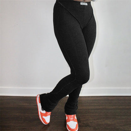 EtherealBe high waisted charcoal leggings with seam detailing and red sneakers casual athleisure shape wear yoga pants